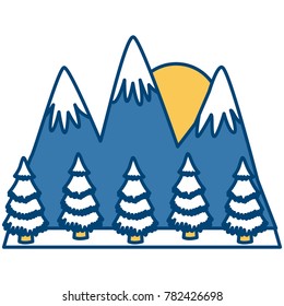 Mountains and forest landscape