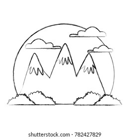 Mountains and forest landscape