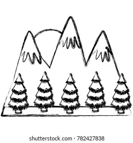 Mountains and forest landscape