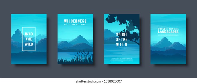 Mountains and forest. Wild nature landscape. Travel and adventure.Panorama. Into the woods. Horizon line.Trees,fog.