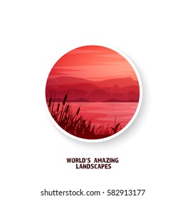 Mountains and forest. Wild nature landscape. Travel and adventure.Panorama. Into the woods. Horizon line.Trees,fog.