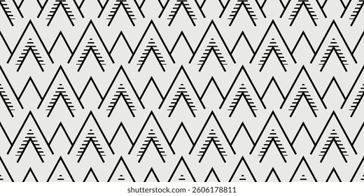 The mountains are formed by overlapping triangles with a textured, striped pattern inside. The pattern creates a sense of depth and movement.