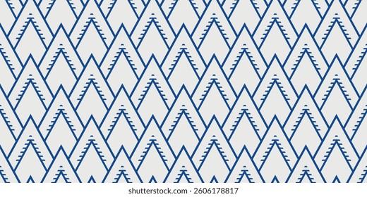 The mountains are formed by overlapping triangles with a textured, striped pattern inside. The pattern creates a sense of depth and movement.