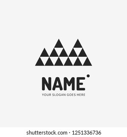 The mountains geometric form. Vector logo design. Business concept icon.