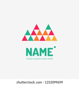 The mountains geometric form. Vector logo design. Business concept icon.
