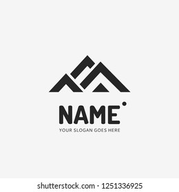 The mountains geometric forms. Vector logo design. Business concept icon.