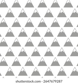 Mountains - geometric pattern. Seamless gray mountain pattern background. Vector design for fabric, paper, cover, wallpaper, textile, interior decor and other project.