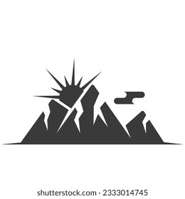Mountains glyph icon isolated on white background.Vector illustration.