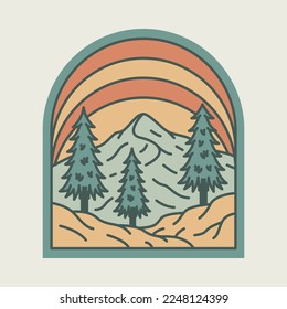 Mountains graphic illustration vector art t-shirt design