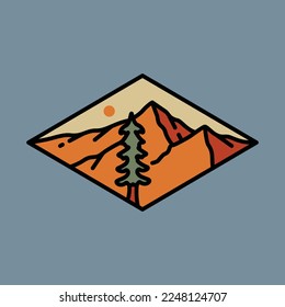 Montañas ilustración vectorial arte diseño de camisetas