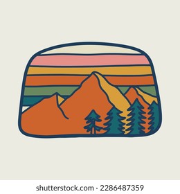 Mountains graphic illustration vector art t-shirt design