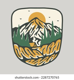 Montañas ilustración vectorial arte diseño de camisetas