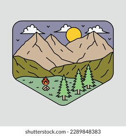 Mountains graphic illustration vector art t-shirt design