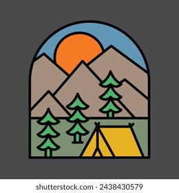 Mountains graphic illustration vector art t-shirt design