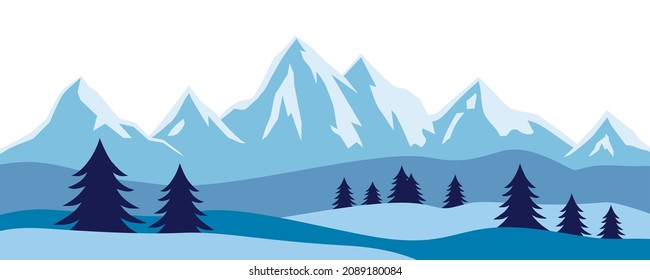 Mountains graphic in vector quality.