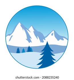 Mountains graphic in vector quality. The graphic is also to use as cmyk graphic.