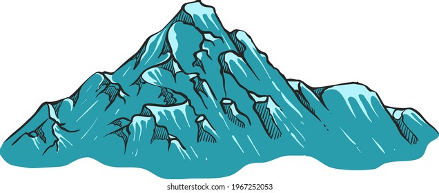 mountains hand drawn  vector illustration