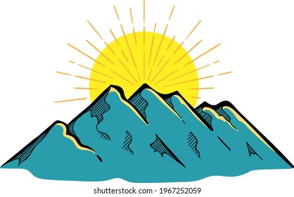 mountains hand drawn  vector illustration
