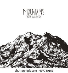 Mountains. Hand drawn vector illustration