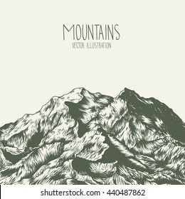 Mountains. Hand drawn vector illustration