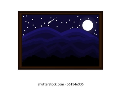 The mountains high noon landscape. vector and illustrator