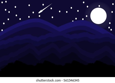 The mountains high noon landscape. vector and illustrator