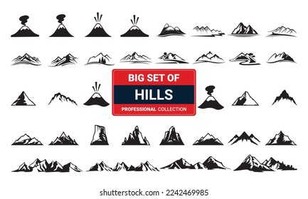 Montañas, rocas y pico, ilustraciones 3D