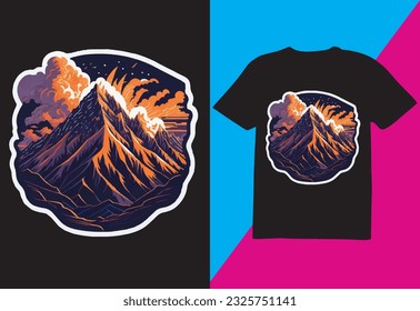mountains hill T-shirt design , mountains hill T-shirt , T-shirt design