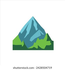 mountains and hills simple flat vector