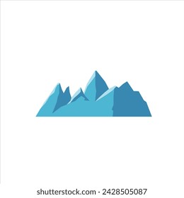 mountains and hills simple flat vector