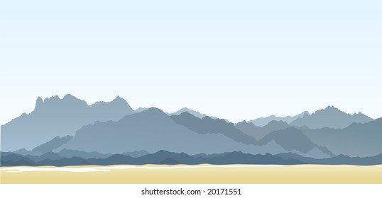 Berge und Hügel. Vektorgrafik