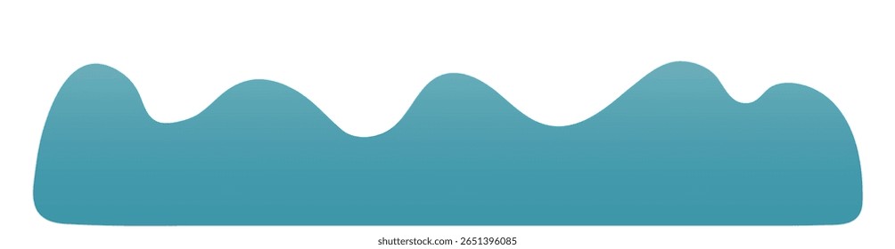 Mountains, hills, wavy shape, isolated on transparent background. Hand drawn flat vector illustration. Traditional Chinese, Korean, Japanese landscape design element, clip art