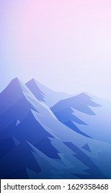 Mountains horizon hills Natural silhouettes in the evening Sunrise and sunset Landscape wallpaper Illustration vector style Colorful view background
