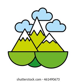 mountains ice green icon graphic isolated vector