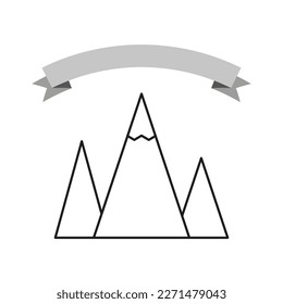 mountains icon banner. Vector illustration.