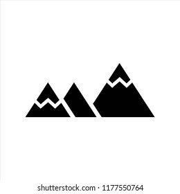 mountains icon black isolated object.