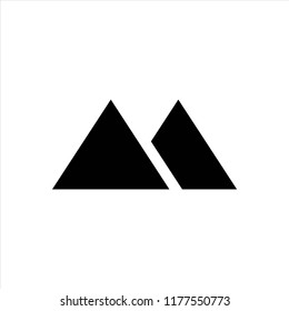mountains icon. black isolated object.