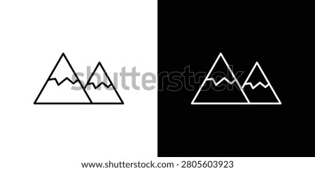 Mountains icon black lineart editable vectors pack