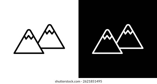 Mountains icon concept stroke on white background