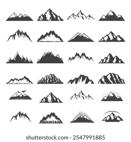 Mountains icon design black and white color