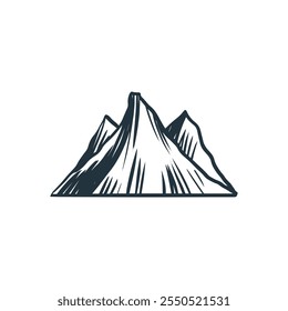 Mountains icon design black and white color