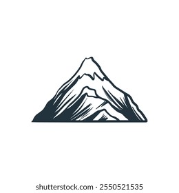 Mountains icon design black and white color