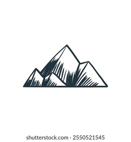 Montañas icono de diseño de color blanco y negro