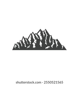 Mountains icon design black and white color