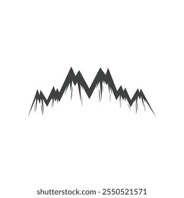 Montañas icono de diseño de color blanco y negro