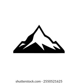Mountains icon design black and white color