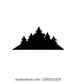 Mountain Icon Design schwarz-weiß Farbe