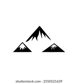 Mountains icon design black and white color