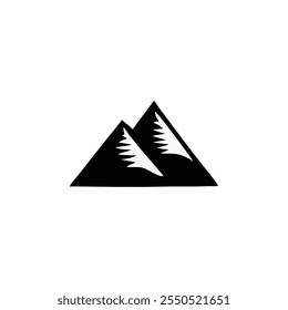 Mountains icon design black and white color