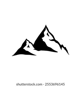 Mountains icon design black and white color